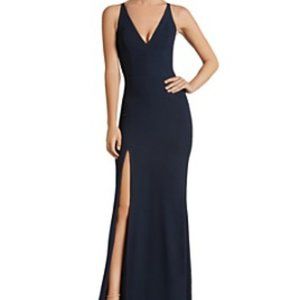 Dress The Population Iris Slit Crepe Gown